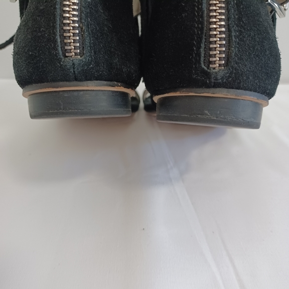 Michael kors bully suede fringe gladiator sandals zipper black women  size 81/2 - Picture 7 of 14